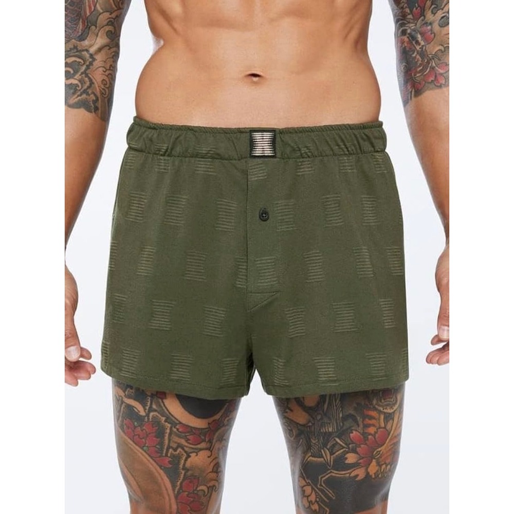 NWT Savage X Fenty Men's Transparent Boxer Shorts Deep Forest Green Size Medium